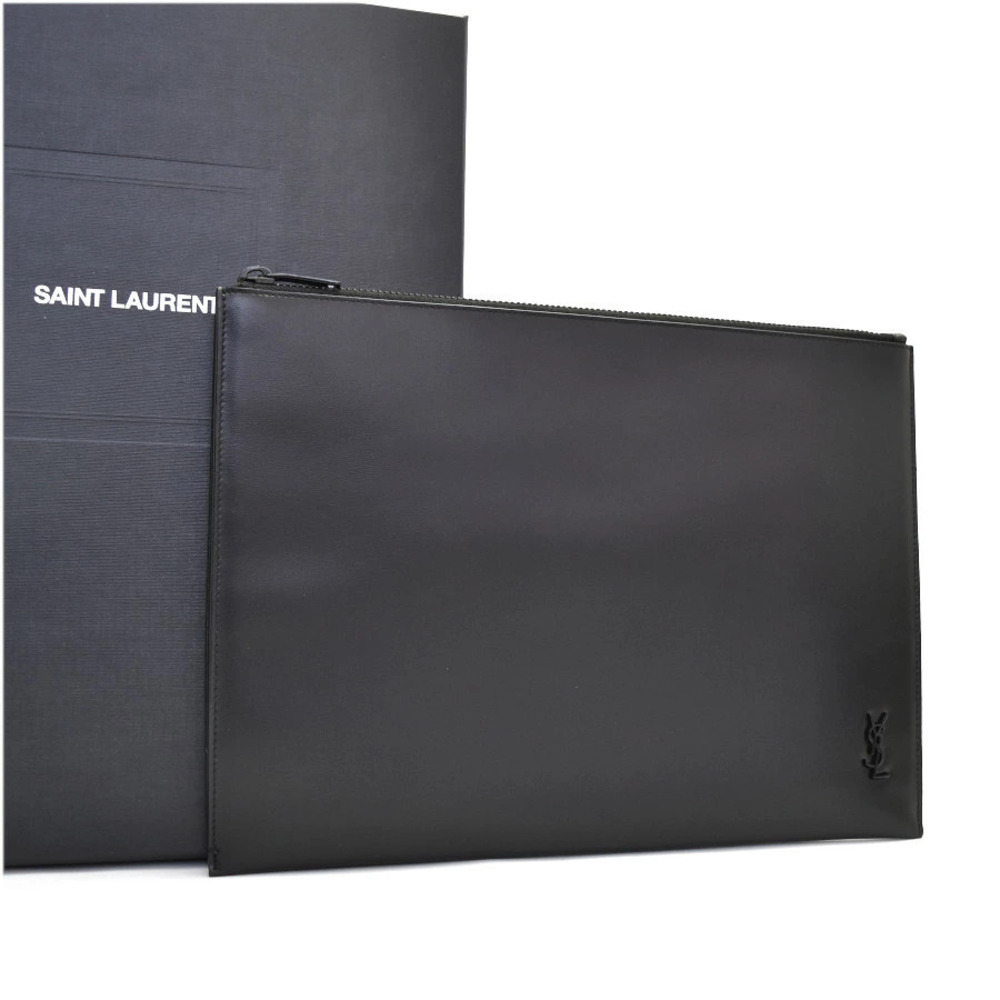 Saint Laurent Clutch Bag Calf Leather Black